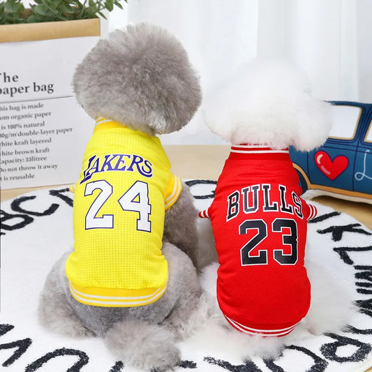 Pet Dog Clothes Vest Basketball Jersey Summer Clothes For Dogs Puppy T-shirt Breathable Mesh Dog Vest Summer Clothes S-2XL