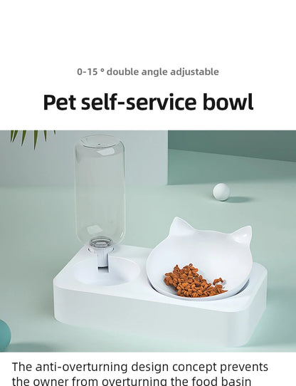 Pet Bowl 15 Degrees Tilt to Protect Cervical Vertebrae Dog Food Bowl Automatic Drinking Feeder Pet Feeding Supplies